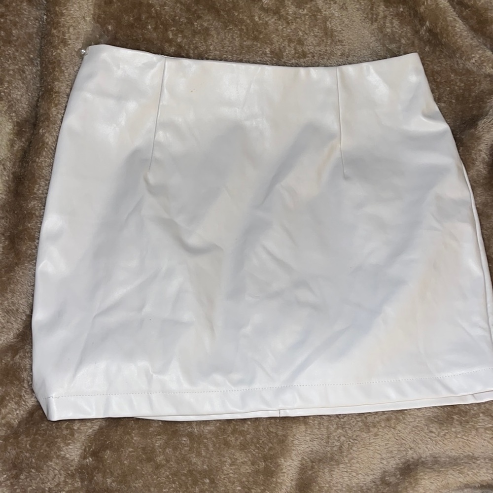 White mini skirt